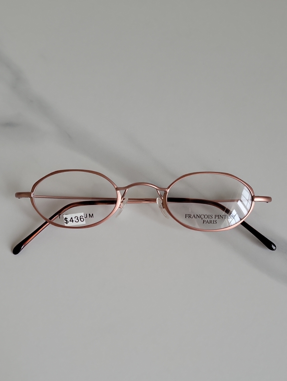 New Francois Pinton Rose Gold Oval Titanium  Eyeglasses Frame